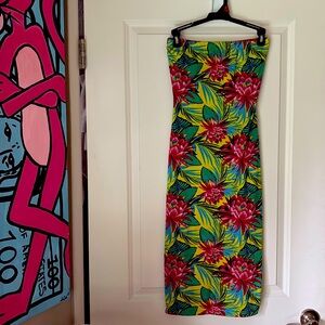 Strapless Floral Dress